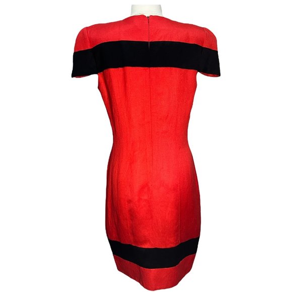 Vintage red and black midi dress - Picture 4 of 7